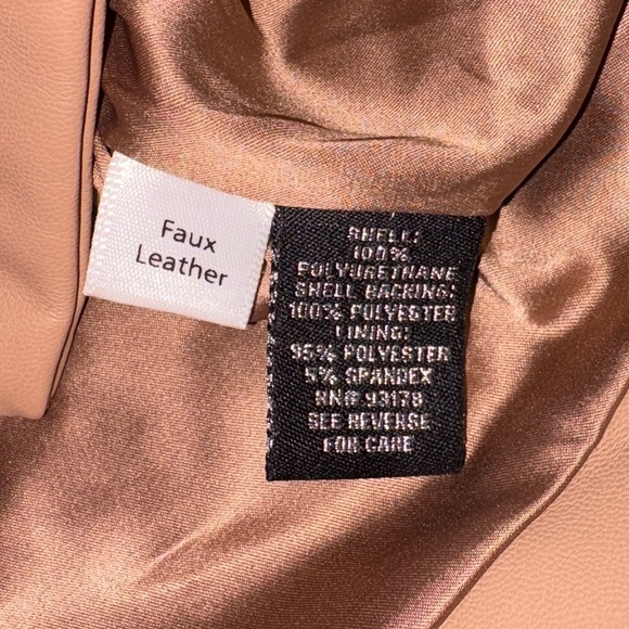 Catherine Malandrino NWT Size S Tan Faux Leather Cropped Moto Jacket - Picture 7 of 9